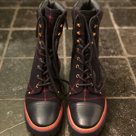 Tory Burch Blue Miller Lug Sole Bootie - Picture 6 of 11